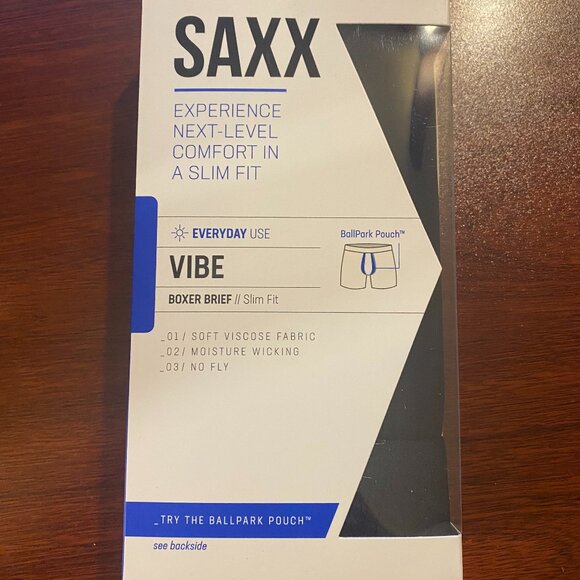 SAXX VIBE Boxer Briefs “Black on Black” - Picture 2 of 3